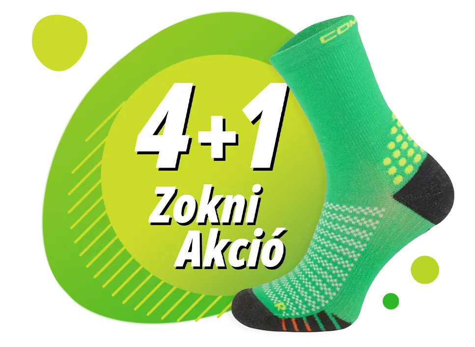 4+1 akció banner. Vásárolj 5 zokni, és az egyikt ajándékba kapod!