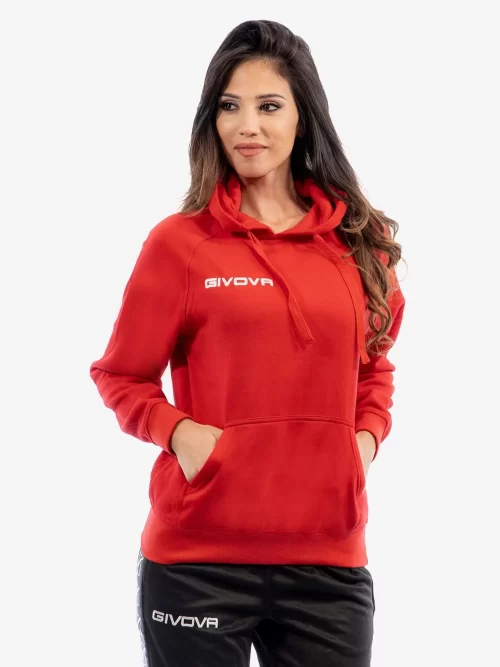 FELPA CON CAPPUCCIO Uniszex belebújós kapucnis pulóver - Piros