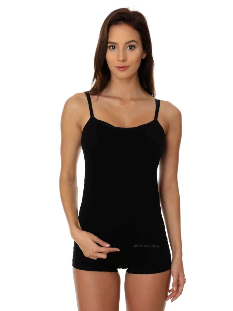 COMFORT COTTON Női pántos trikó - Fekete