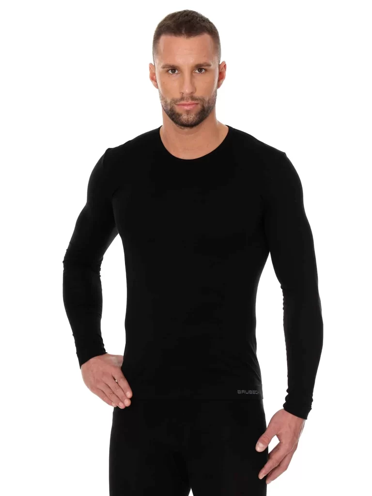 COMFORT COTTON Férfi hosszú ujjú póló - Fekete
