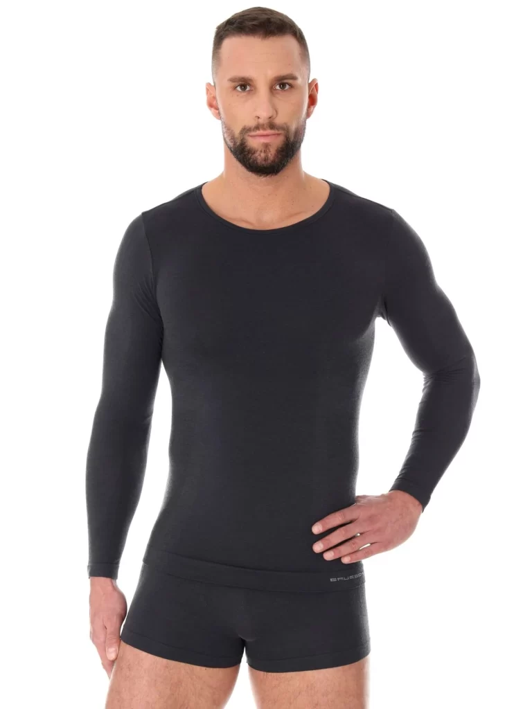 COMFORT WOOL Férfi hosszú ujjú gyapjú aláöltözet felső - Grafit