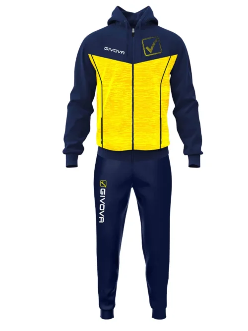 VISA MELANGE POLARFLEECE Uniszex polár melegítő szett - Sötétkék / Sárga - L