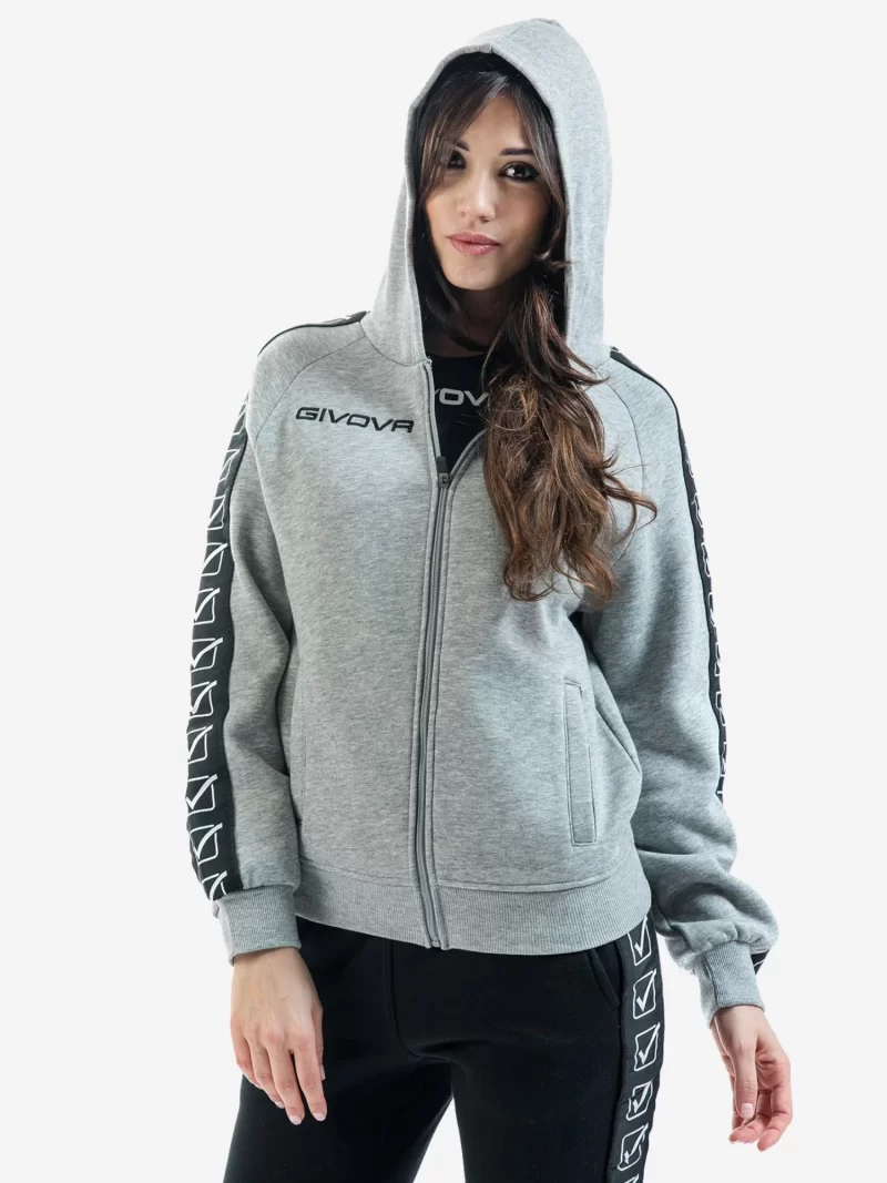 FELPA FULL ZIP BAND Uniszex cipzáras kapucnis pulóver - Szürke - Image 2
