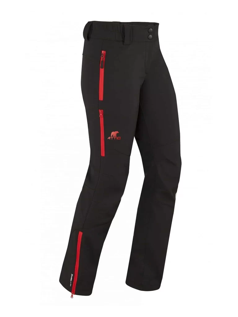 SOFTSHELL OUTDOOR Női vízálló nadrág - Fekete / Piros