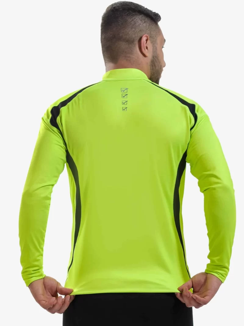 RUNNING Uniszex hosszú ujjú cipzáras polár futófelső - Sárga / Fekete - Image 2