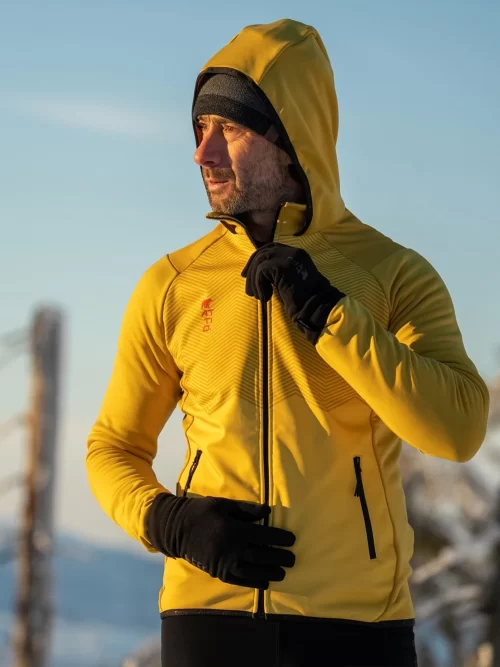 TAIGA Pro Tech Férfi kapucnis sportpulóver - Arany