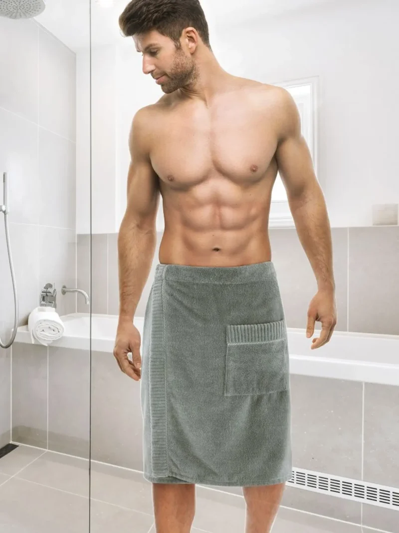SAUNA Zsebes Kilt Szaunatörölköző (60cm x 171cm) - Szürke - Image 3
