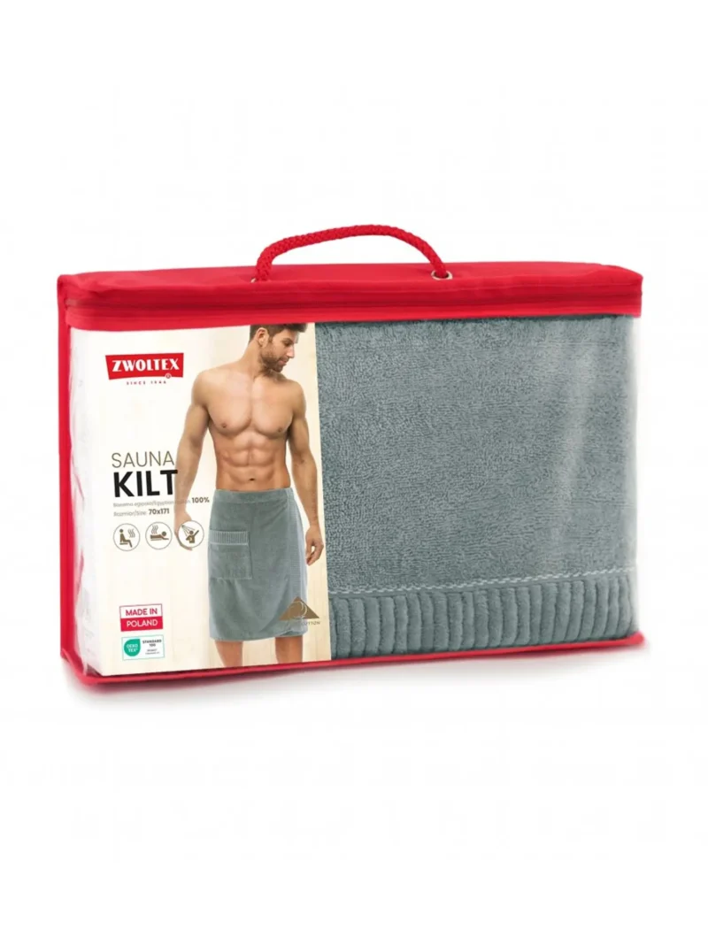 SAUNA Zsebes Kilt Szaunatörölköző (60cm x 171cm) - Szürke - Image 4