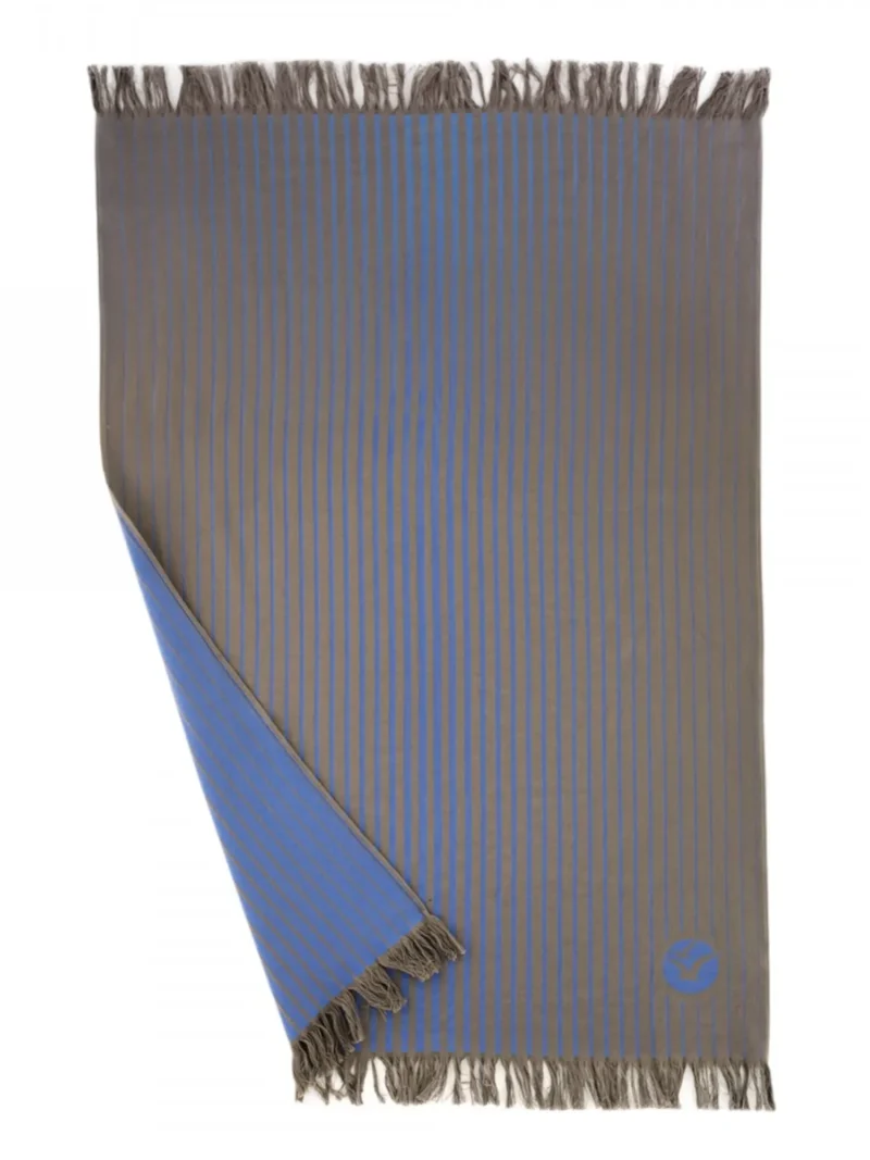 FOUTA Strandtörölköző (100cm×160cm) Pálmalevél mintás - Kék / Barna