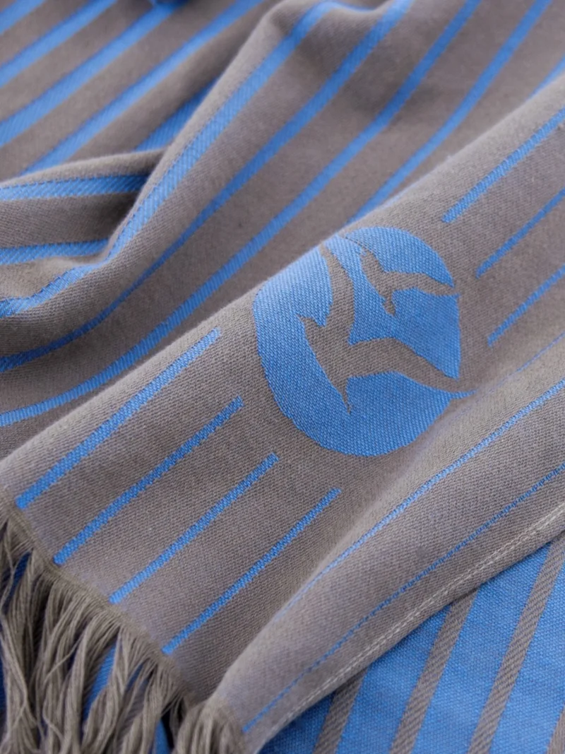 FOUTA Strandtörölköző (100cm×160cm) Pálmalevél mintás - Kék / Barna - Image 2
