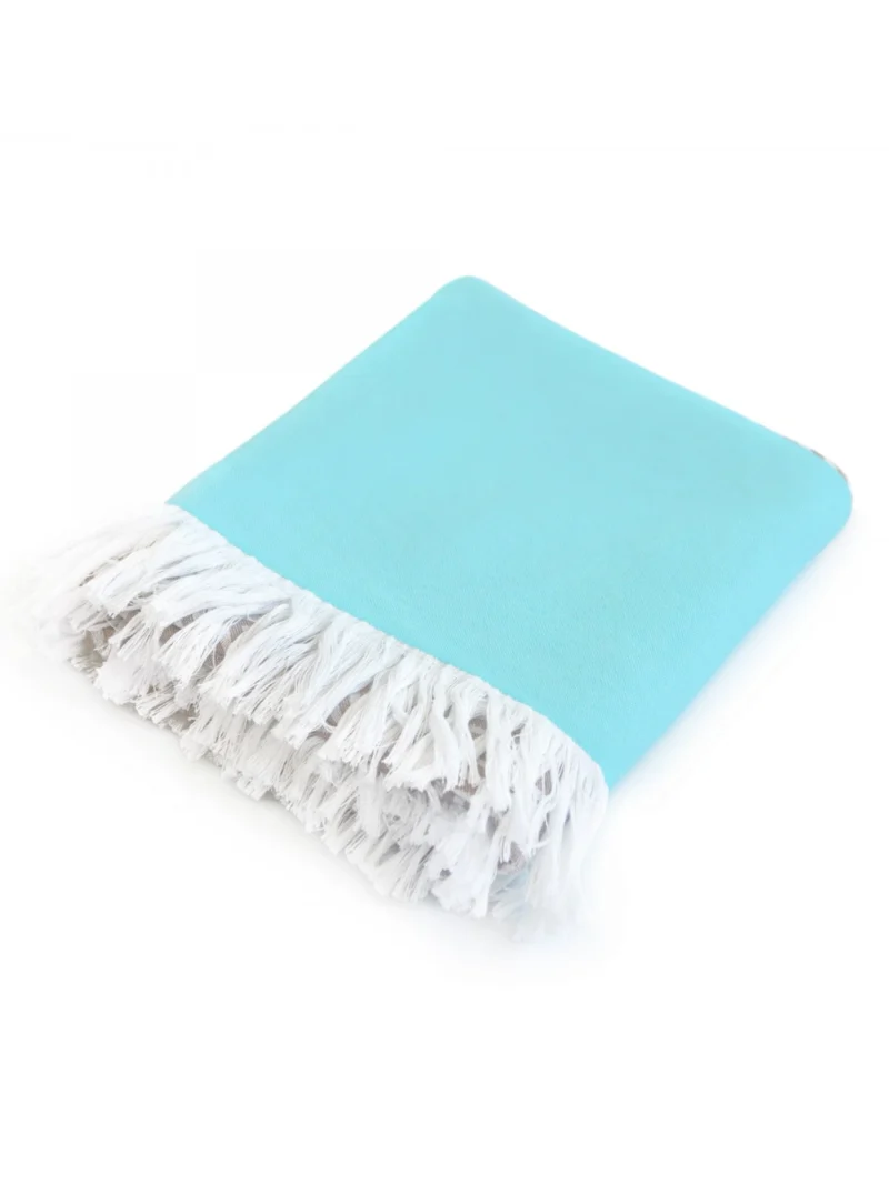 FOUTA Strandtörölköző (100cm×160cm) Pálmalevél - Türkiz - Image 2