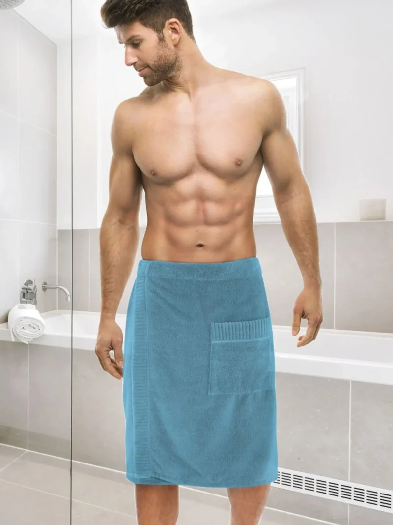 SAUNA Zsebes Kilt Szaunatörölköző (60cm x 171cm) - Kék - Image 2
