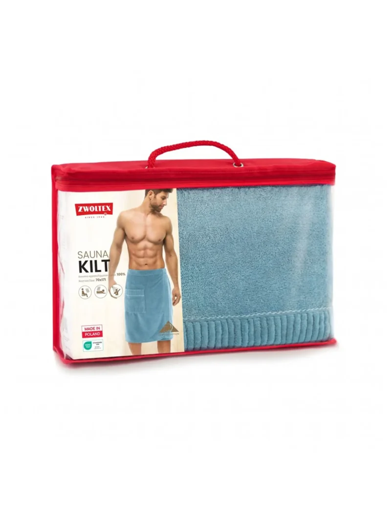 SAUNA Zsebes Kilt Szaunatörölköző (60cm x 171cm) - Kék - Image 3
