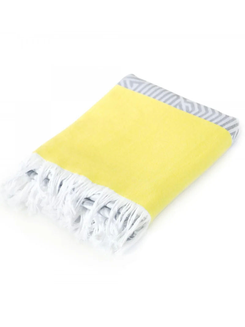 FOUTA Strandtörölköző (100cm×160cm) Csíkos - Sárga - Image 2
