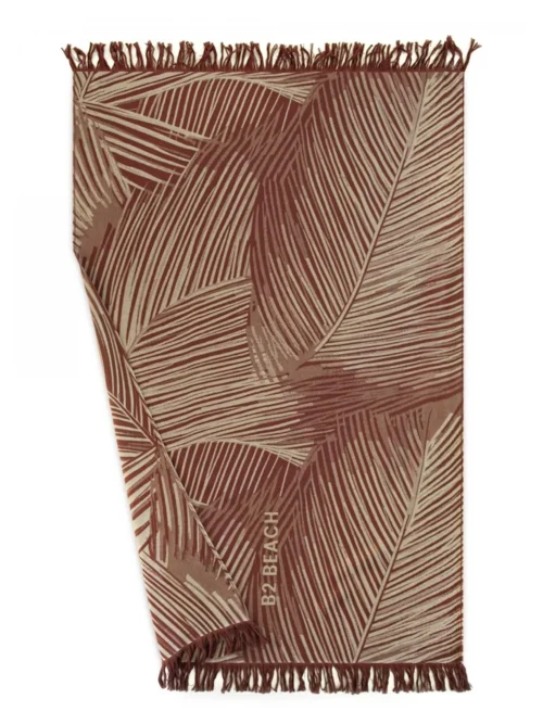 FOUTA Strandtörölköző (100cm×160cm) Pálmalevél - Bordó