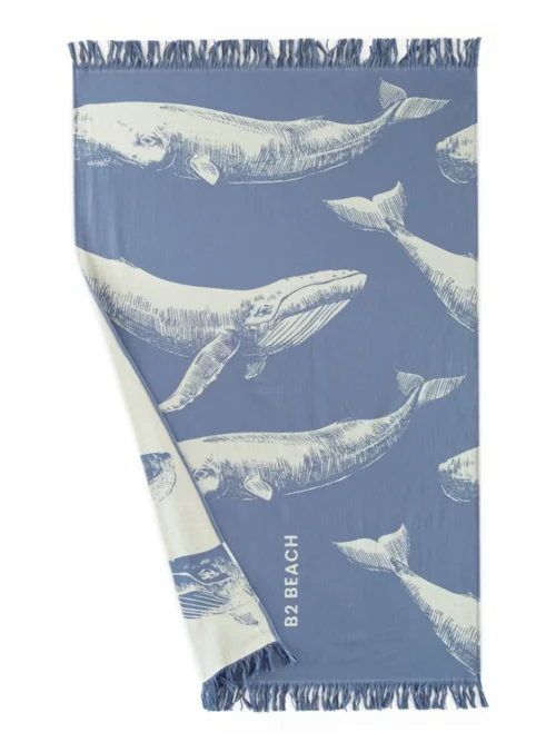 FOUTA Strandtörölköző (100cm×160cm) Halak - Kék