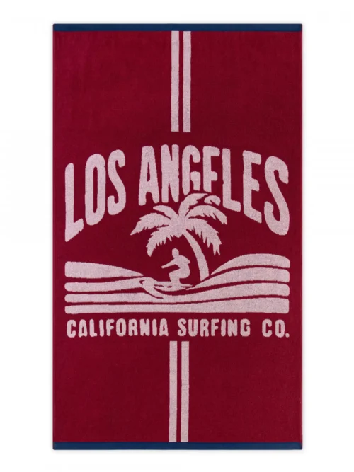 LOS ANGELES Strandtörölköző (100cm x 160cm) - Bordó