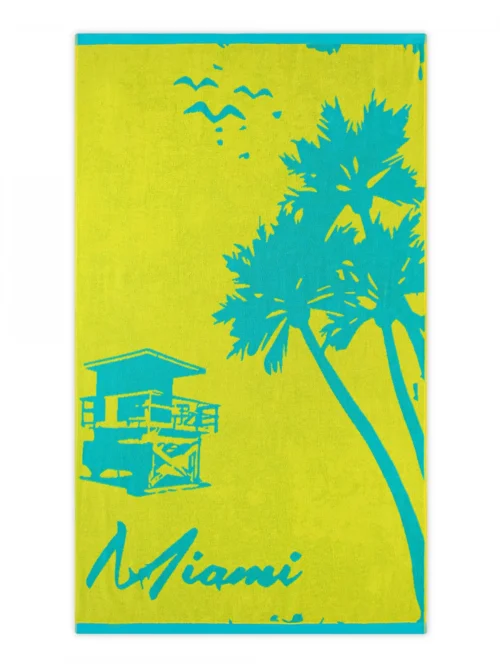 MIAMI Strandtörölköző (100cm x 160cm) - Sárga