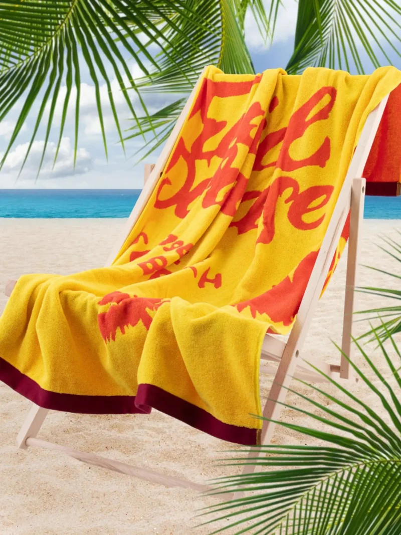 TROPICAL Strandtörölköző (100cm x 160cm) - Sárga - Image 4