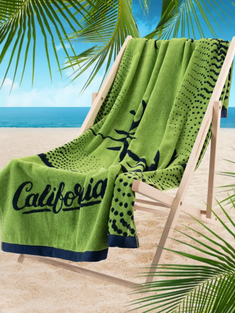 CALIFORNIA Strandtörölköző (100cm x 160cm) - Zöld - Image 4