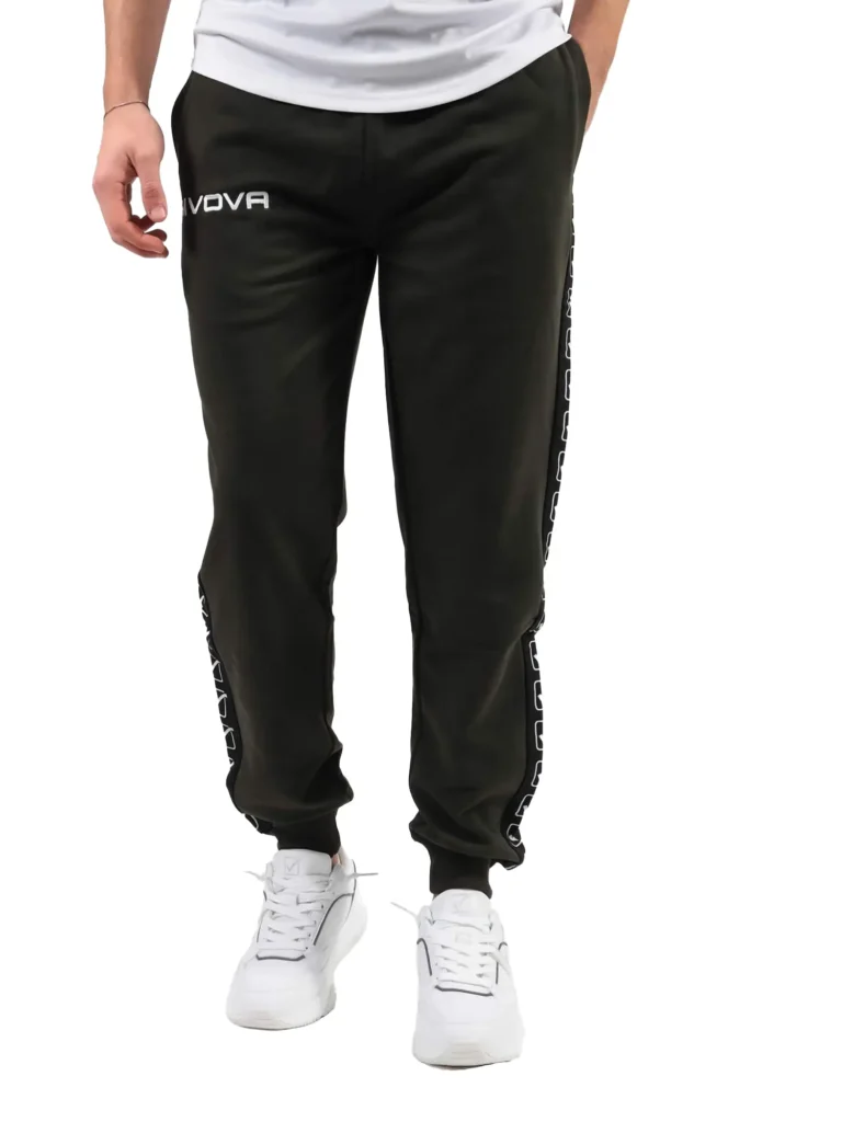 TERRY BAND Uniszex melegítőnadrág - Khaki / Fekete csík