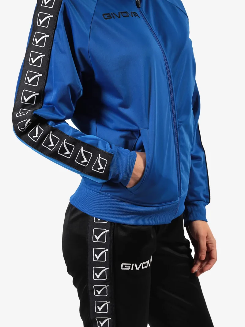 TRICOT BAND Uniszex melegítőfelső - Kék / Fekete csík - Image 4
