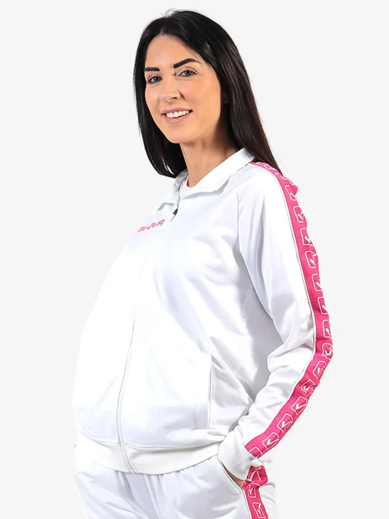 TRICOT BAND Uniszex melegítőfelső - Fehér / Rózsaszín csík - Image 2