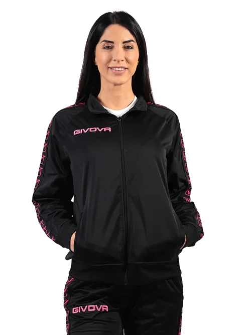 TRICOT BAND Uniszex melegítőfelső - Fekete / Rózsaszín