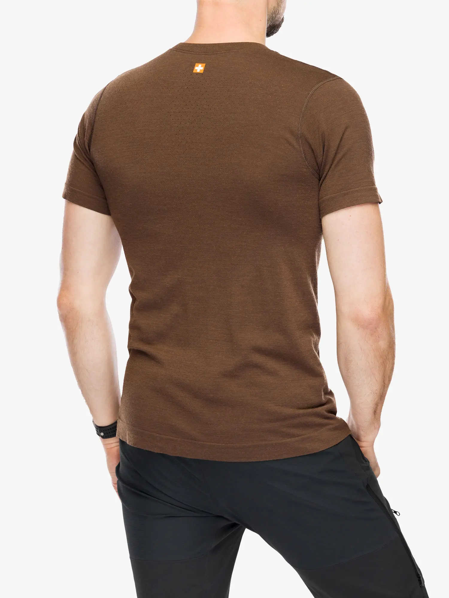 OUTDOOR WOOL PRO Férfi rövid ujjú merinó túrapóló – Barna / Sárga 9 OUTDOOR WOOL PRO Férfi rövid ujjú merinó túrapóló - Barna / Sárga - Image 6