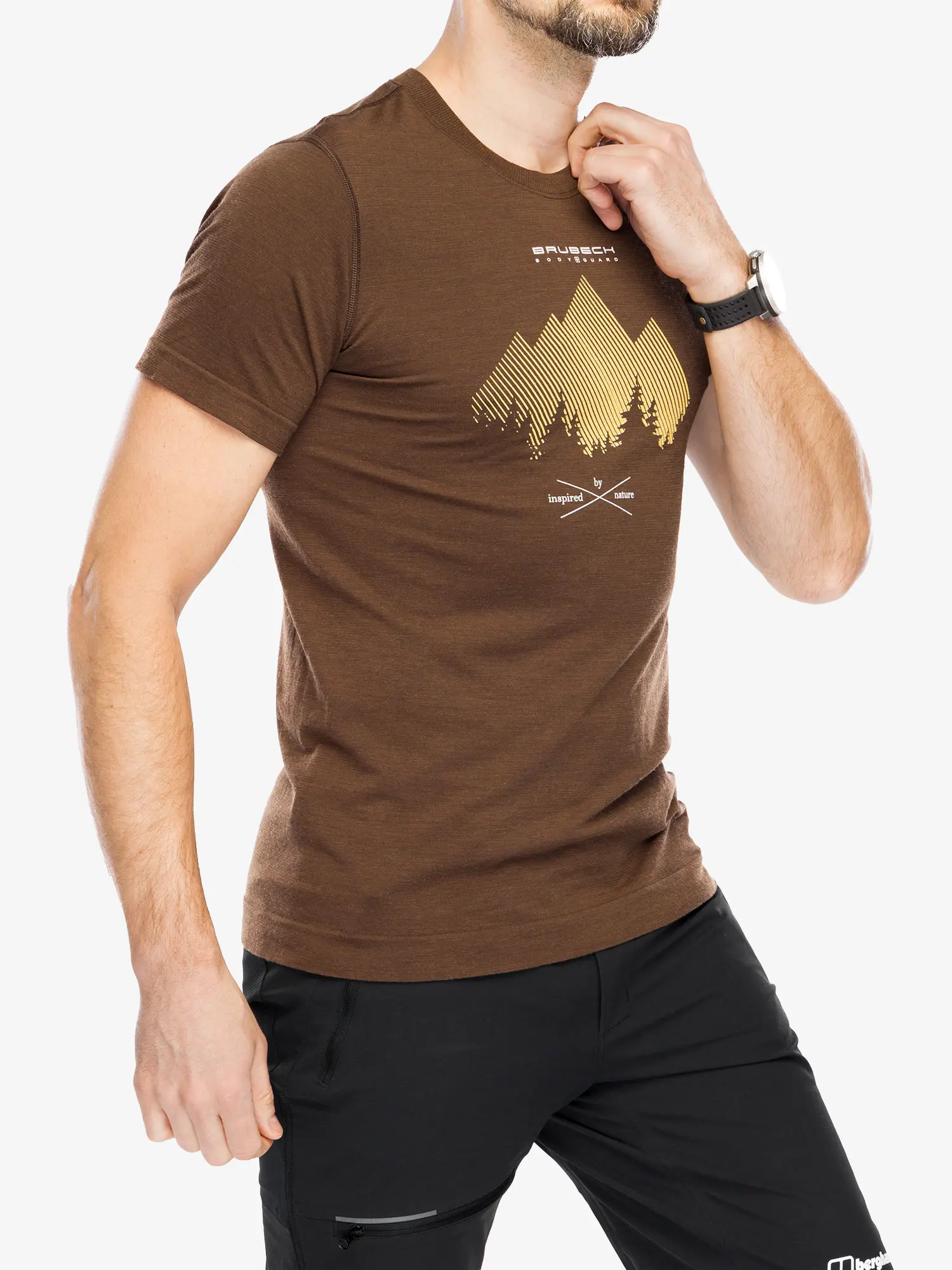 OUTDOOR WOOL PRO Férfi rövid ujjú merinó túrapóló – Barna / Sárga 10 OUTDOOR WOOL PRO Férfi rövid ujjú merinó túrapóló - Barna / Sárga - Image 7