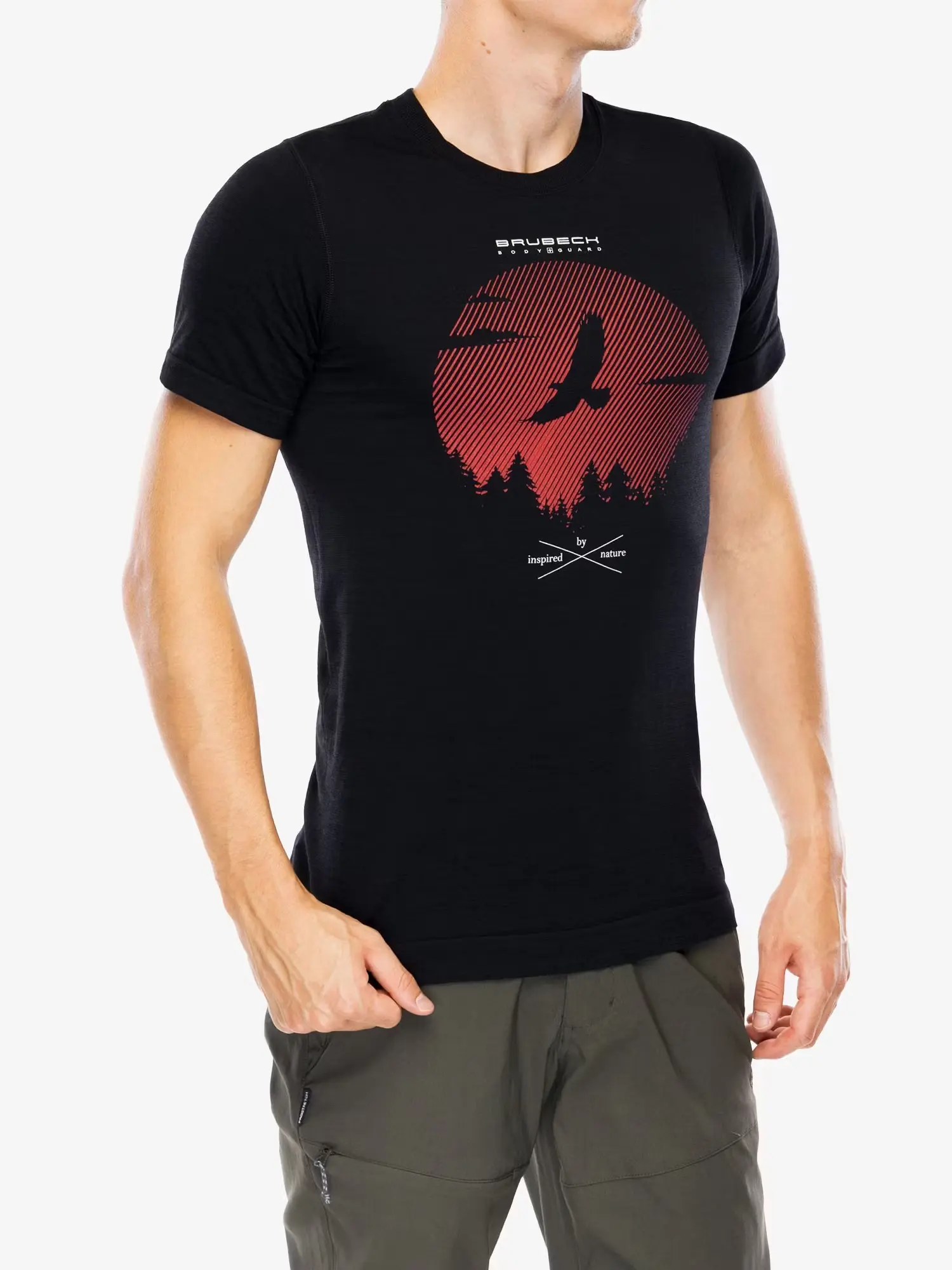 OUTDOOR WOOL PRO Férfi rövid ujjú merinó túrapóló - Fekete / Piros - Image 5