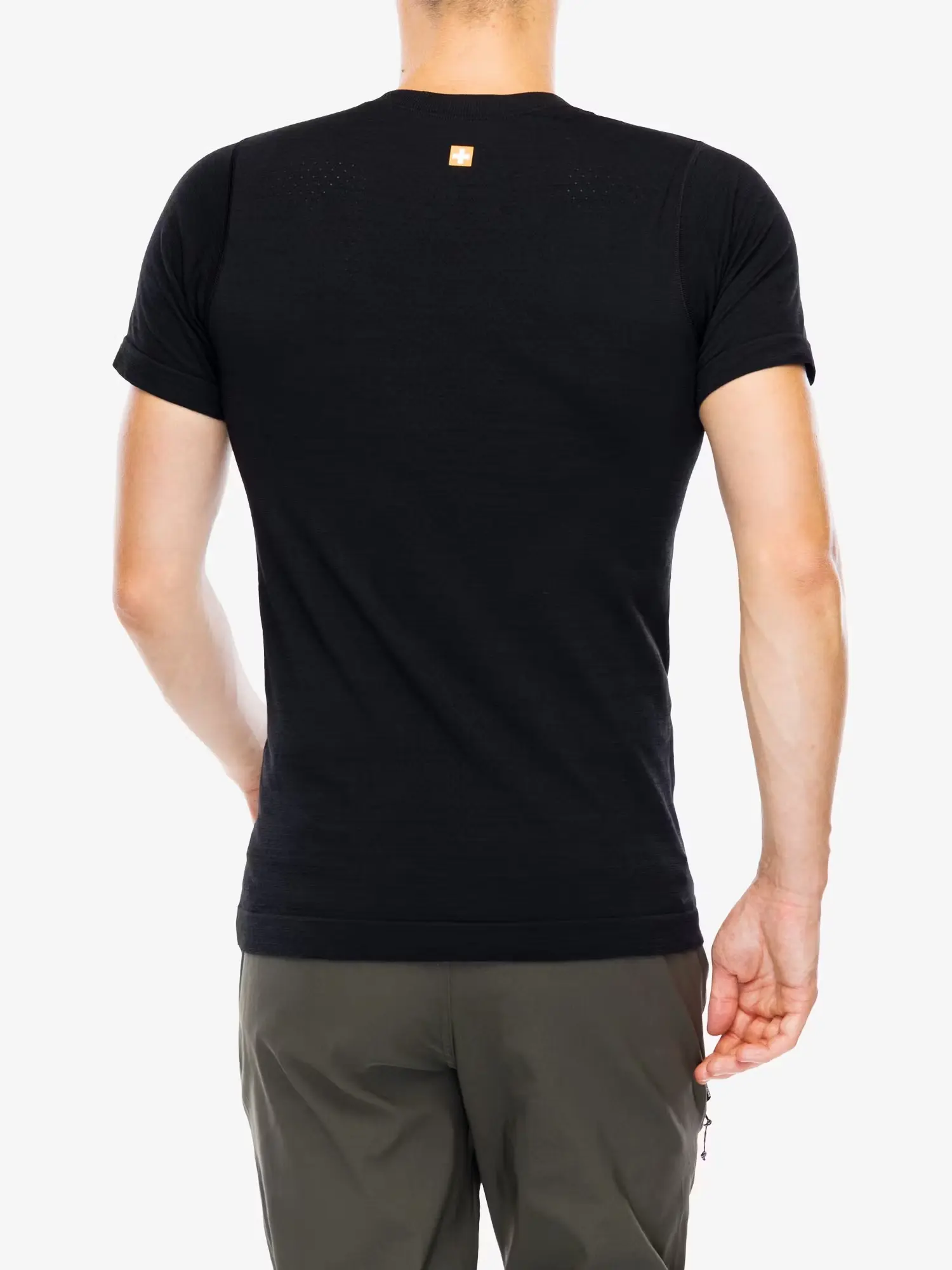 OUTDOOR WOOL PRO Férfi rövid ujjú merinó túrapóló - Fekete / Piros - Image 6