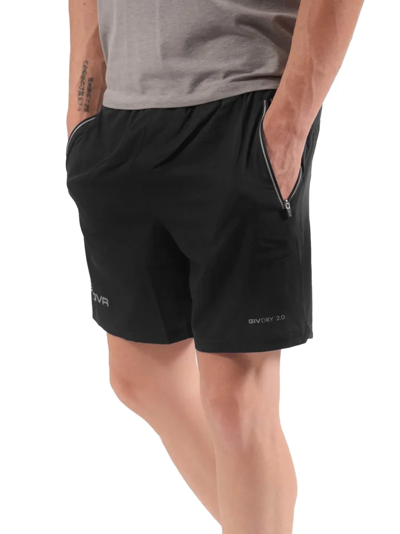 BERMUDA TOP Uniszex fitness rövidnadrág short - Fekete - Image 2