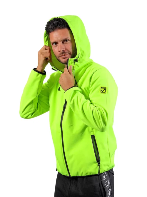 ADVENTURE SOFTSHELL Uniszex víz- és szélálló túradzseki - Neonsárga