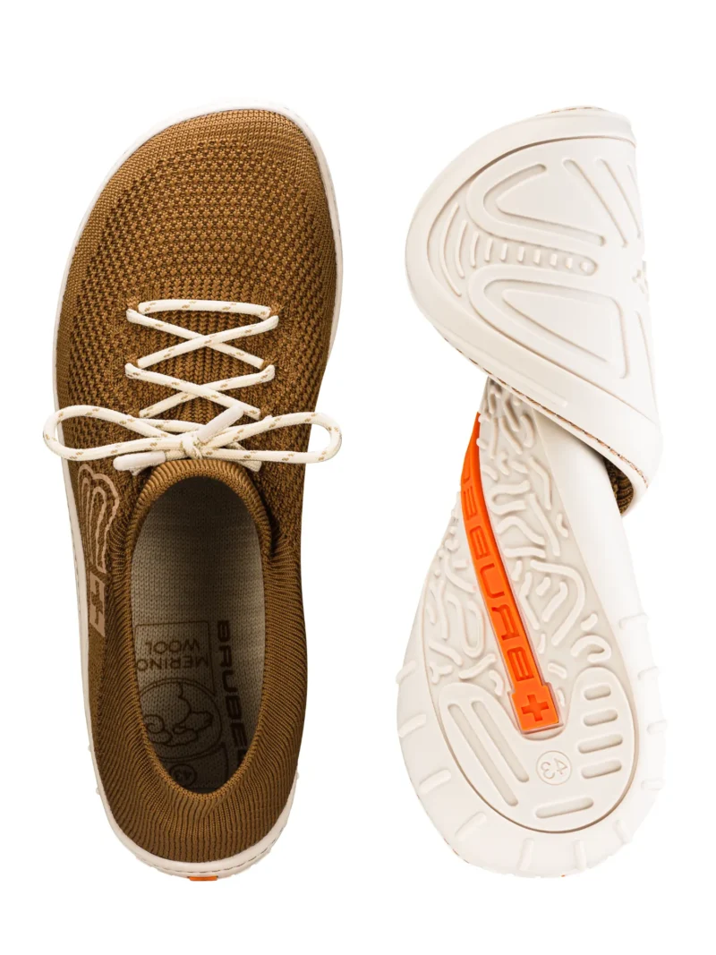 BAREFOOT 25' Férfi merinó gyapjú mezítlábas cipő - Barna / Krém - Image 10