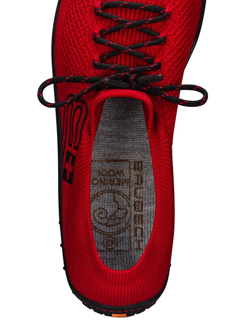 BAREFOOT 25' Férfi merinó gyapjú mezítlábas cipő - Piros / Fekete - Image 8