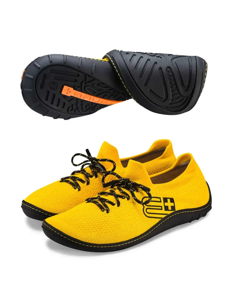 BAREFOOT 25' Férfi merinó gyapjú mezítlábas cipő - Sárga / Fekete
