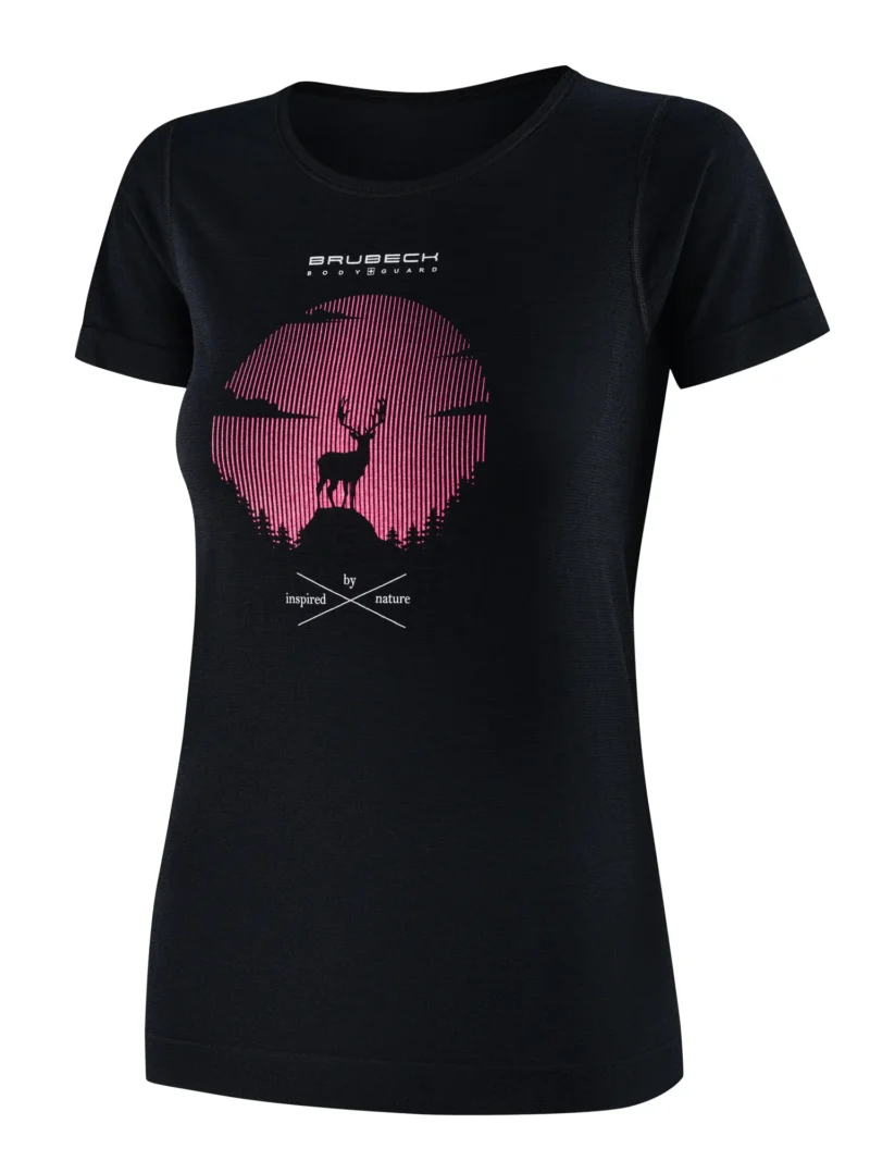 OUTDOOR WOOL PRO Női rövid ujjú merinó túrapóló - Fekete / Pink - Image 6