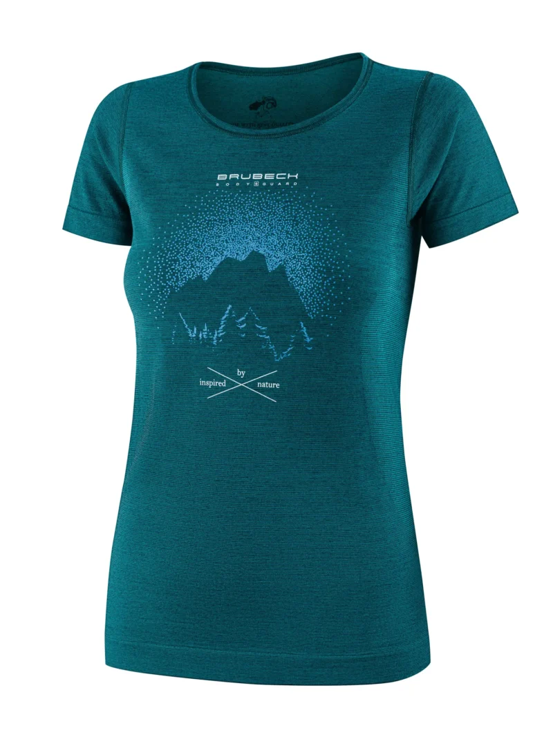 OUTDOOR WOOL PRO Női rövid ujjú merinó túrapóló - Türkiz / Kék - Image 6