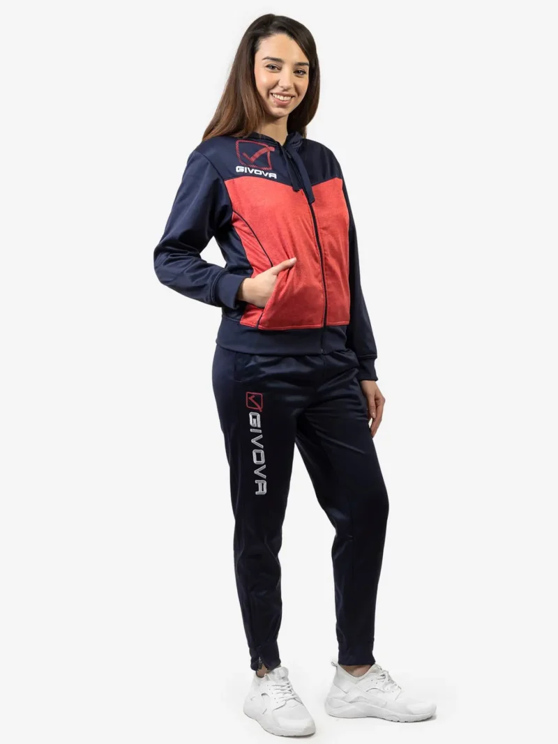 VISA MELANGE POLARFLEECE Uniszex polár melegítő szett - Kék / Piros