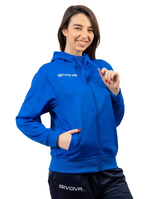 FELPA 500 POLARFLEECE Uniszex kapucnis cipzáras polár sportpulóver - Kék