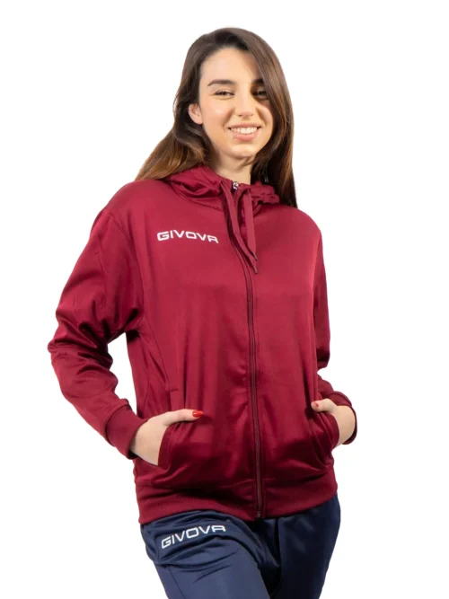FELPA 500 POLARFLEECE Uniszex kapucnis cipzáras polár sportpulóver - Bordó