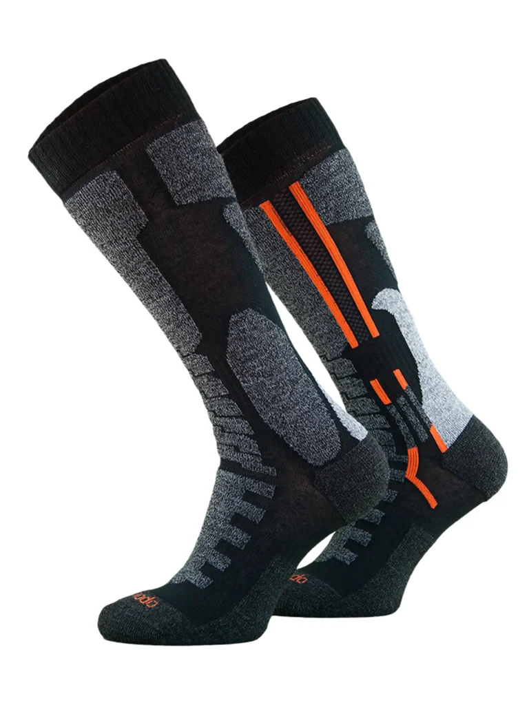 MOTO SUMMER Drytex +polycolon nyári hosszú motoros zokni - Fekete / Narancs