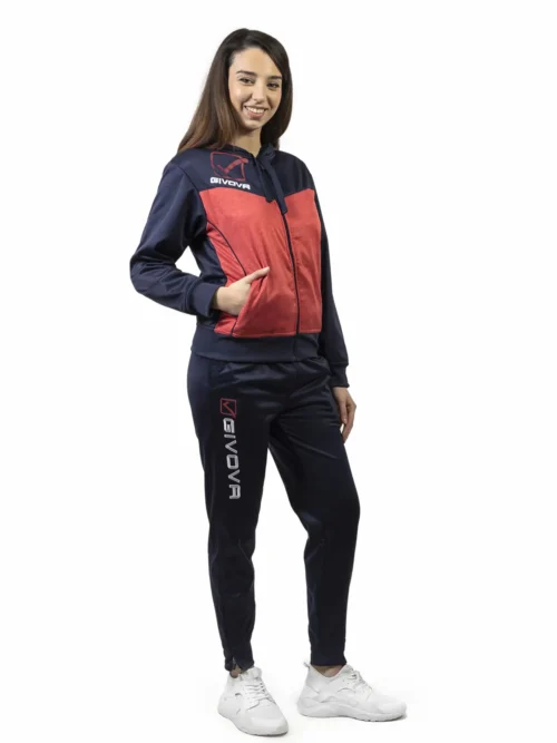 VISA MELANGE POLARFLEECE Uniszex polár melegítő szett - Kék / Piros