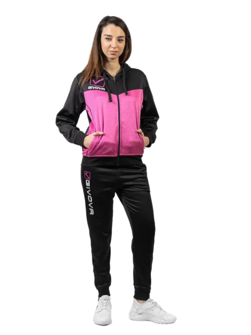 VISA MELANGE POLARFLEECE Uniszex polár melegítő szett - Fekete / Pink