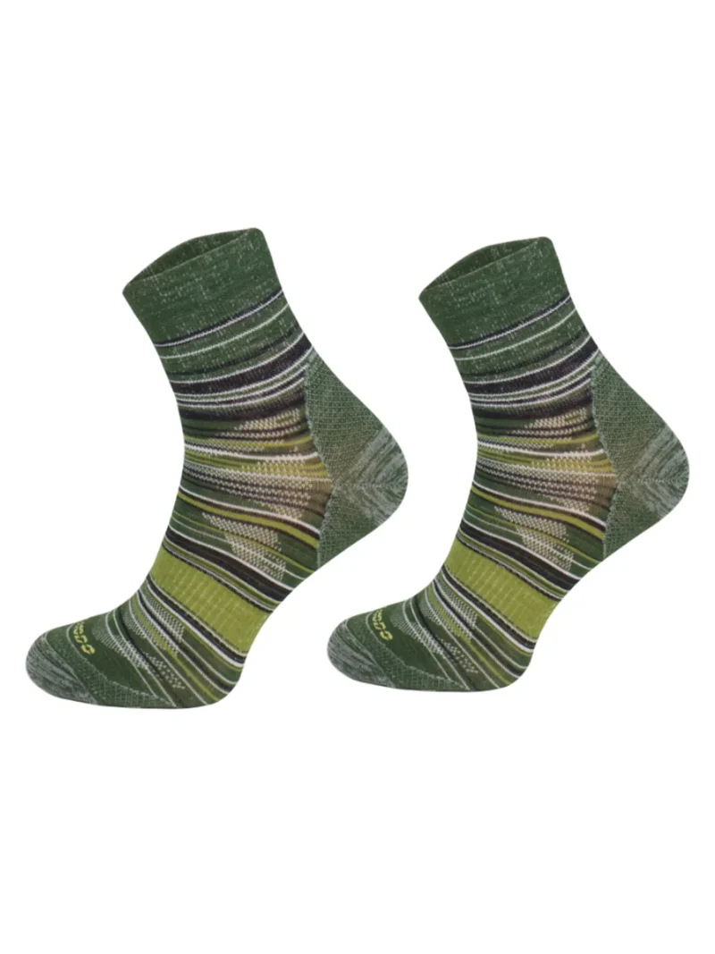 LIGHTWEIGHT OUTDOOR STRIPS Merinó gyapjú túrazokni - Zöld - Image 2