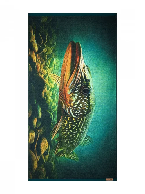ANGLER Extra vastag horgász törölköző - Csuka