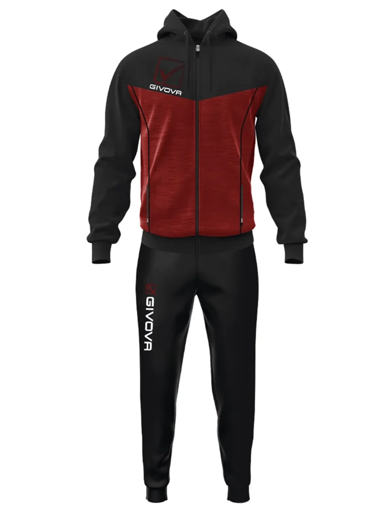 VISA MELANGE POLARFLEECE Uniszex polár melegítő szett - Fekete / Bordó - Image 4