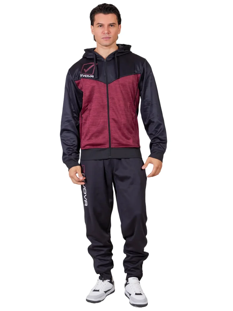 VISA MELANGE POLARFLEECE Uniszex polár melegítő szett - Fekete / Bordó
