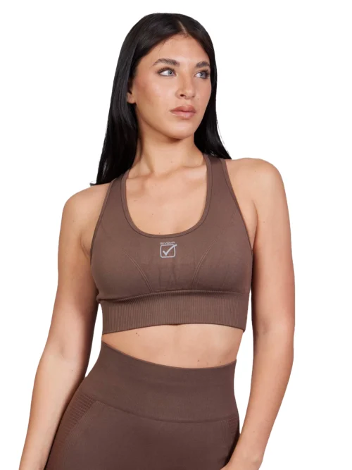 PERFORMANCE Női fitnesz sportmelltartó top - Barna